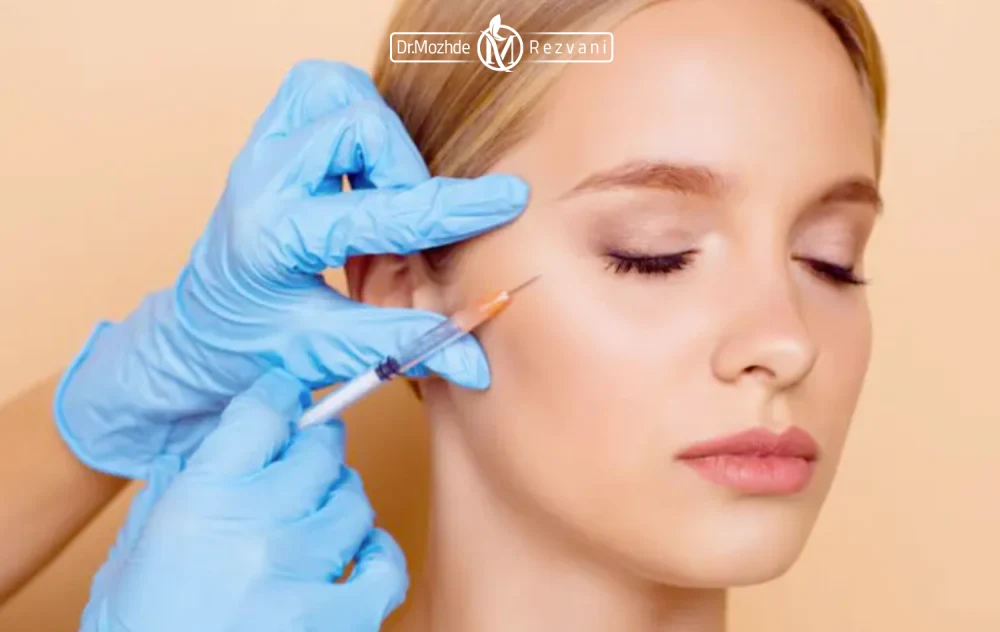 تزریق پروفایلو به صورت یک خانم برای درمان چین و چروک