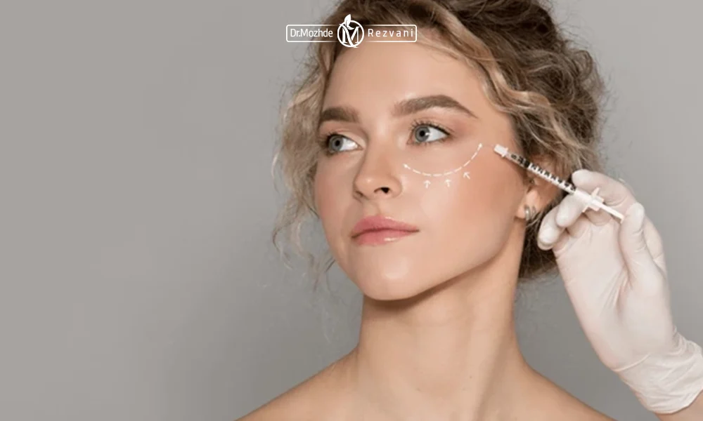 تزریق فیلر گونه برای یک خانم که صورت کشیده دارد