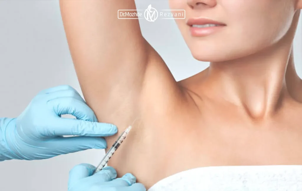 تزریق بوتاکس زیر بغل خانمی توسط پزشک متخصص