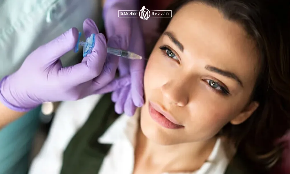 تزریق پروفایلو برای درمان چروک صورت یک خانم