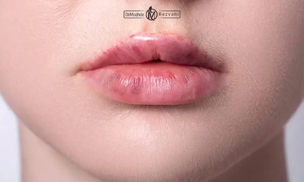 کبودی بعد از تزریق ژل لب برای یک زیبا جو